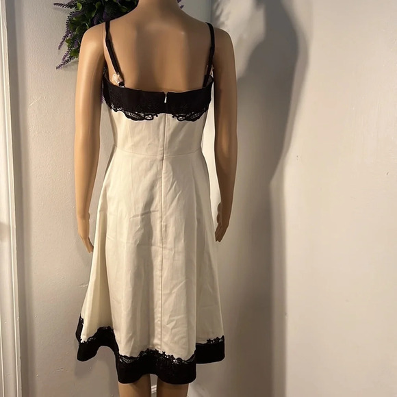 White House Black Market, 6, Cream sleeveless midi black floral embroidery - Picture 2 of 8